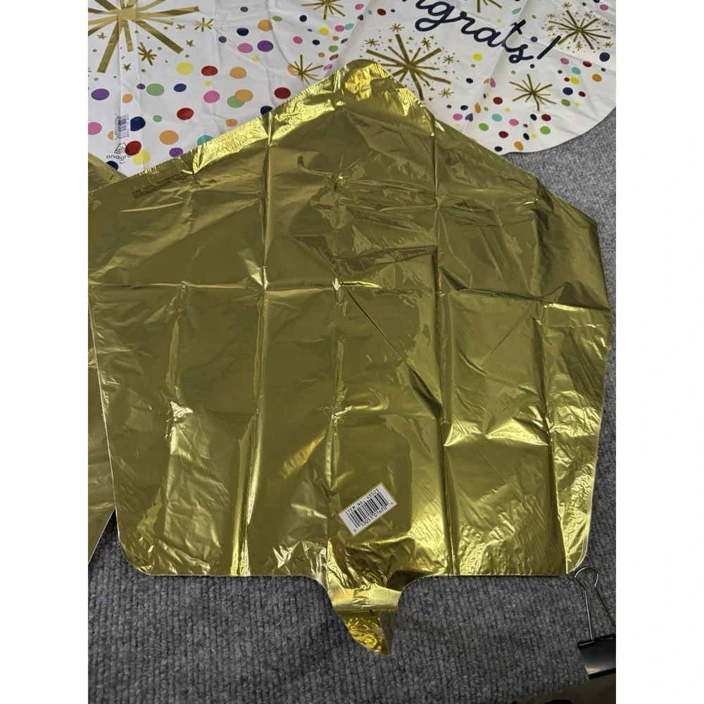Congrats‎ Graduation Balloon Set of 5 Gold & Confetti Helium Foil Balloons